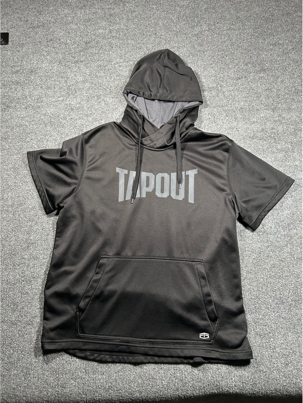 Tapout Men's Short Sleeve Hoodie Black XL Athletic Pullover